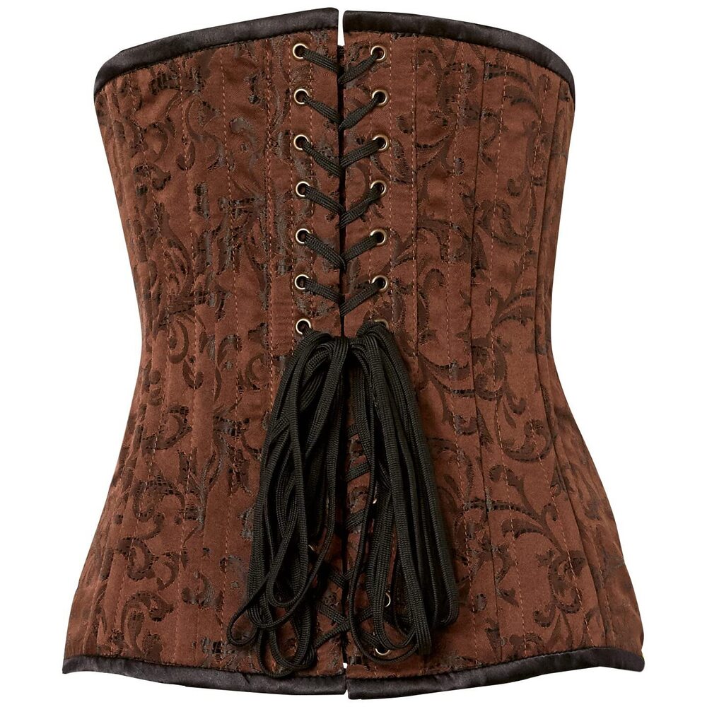6404 Top Drawer CURVY Brocade Double Steel Boned Under Bust Corset 5X - Picture 3 of 4